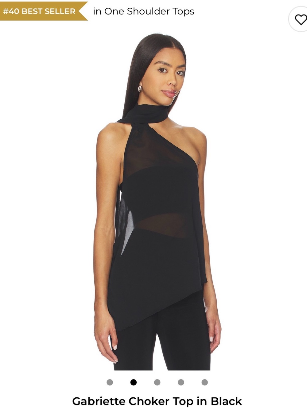 superdown One-Shoulder Choker Top in Black